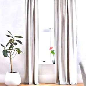 West Elm Velvet Luster Curtain Panel W/ Silver
